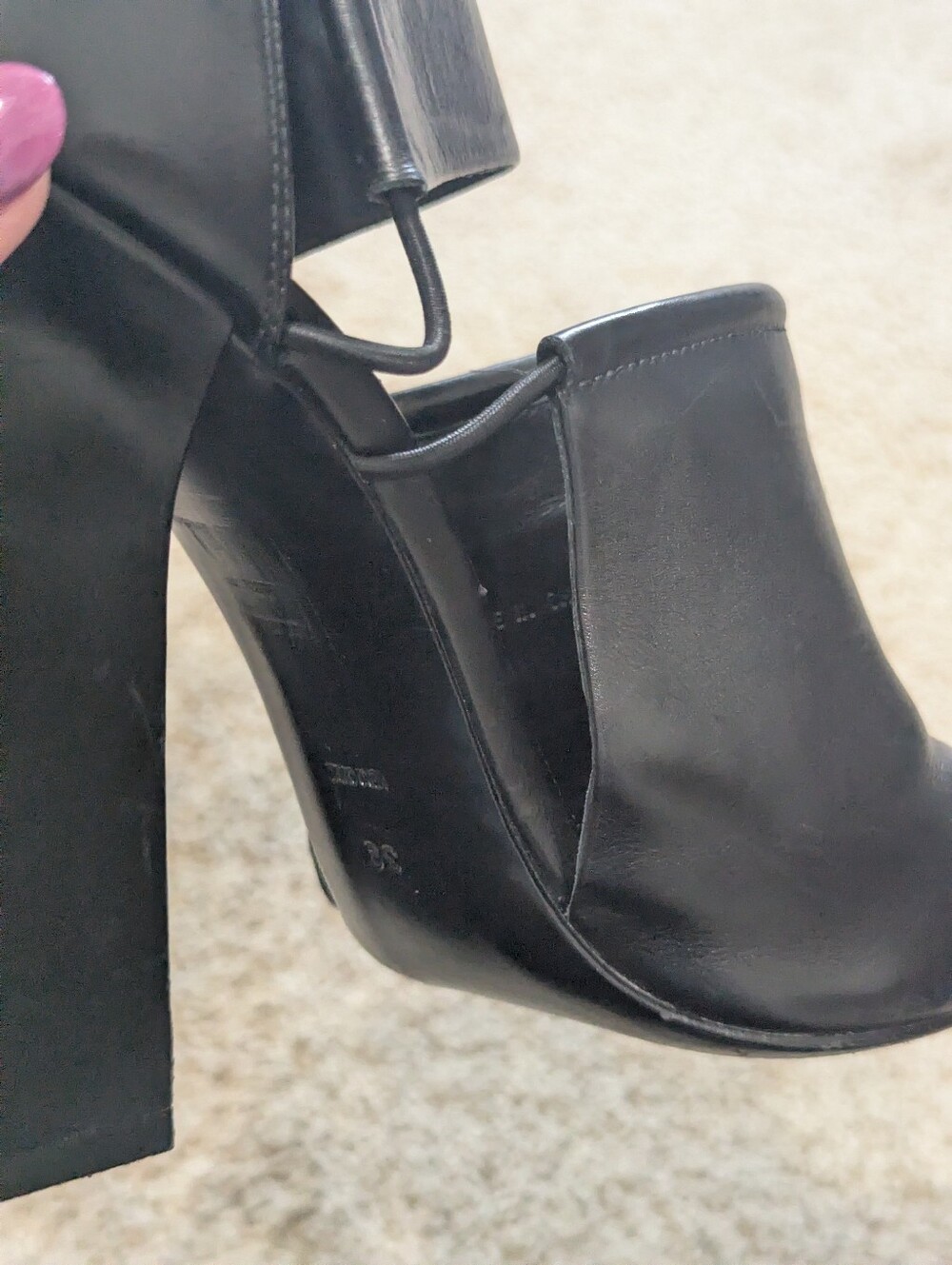 Alexander Wang Black Strappy Gladiator Knee-High Heeled Boots - Picture 7 of 14